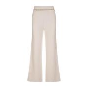 Witte Wijde Broek met Goudkleurige Kettingriem Paco Rabanne , White , ...