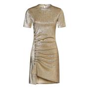 Gouden Korte Jurk met Asymmetrische Zoom Paco Rabanne , Yellow , Dames