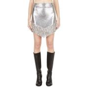 Metallic franje kettingrok Paco Rabanne , Gray , Dames