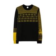 Gebreide kleding met ronde hals en Fairisle-patroon Paul Smith , Black...