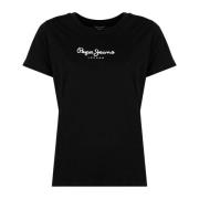 Eenvoudig Ronde Hals T-Shirt Pepe Jeans , Black , Dames