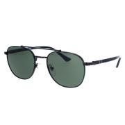 Elegante zonnebril met groene kristallen lenzen Persol , Black , Unise...