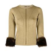 Ronde hals gekweek Pinko , Beige , Dames