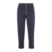 Wijde Fit Juweelknoop Broek Dondup , Blue , Dames