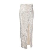 Sequin Maxi Rok Self Portrait , Gray , Dames