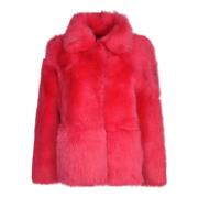 Fuchsia Faux Fur Shearling Jacket P.a.r.o.s.h. , Pink , Dames