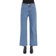 Wijde Pijp Jeans - Hoge Taille, Lichtblauwe Wassing Lanvin , Blue , Da...