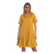 Katoenen jurk met ruches Max Mara Weekend , Yellow , Dames