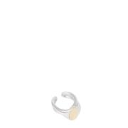 925 Sterling Zilveren Initial Zegelring Charlotte Chesnais , Gray , Da...