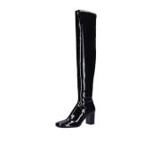 Zwarte Overknee Laarzen met Vierkante Neus Lola Cruz , Black , Dames