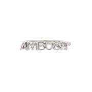 Logo Zilverkleurige Messing Ring Ambush , Gray , Dames