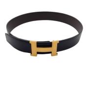 Pre-owned Leather belts Hermès Vintage , Black , Dames