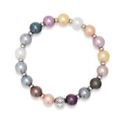 Women`s Wristband with Pastel Pearls and Silver Nialaya , Multicolor ,...