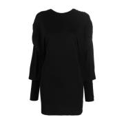 Quin Gerimpelde Mouw Gedetailleerde Jurk The Attico , Black , Dames