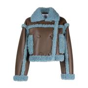 Luxe Faux Fur Shearling Jas Stand Studio , Multicolor , Dames