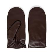 Warme leren handschoenen met luxe voering Part Two , Brown , Dames