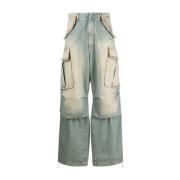 Bleek-effect wide-leg cargo jeans Darkpark , Blue , Dames