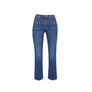 High-waisted Straight Leg Jeans Mother , Blue , Dames