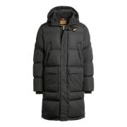 Lange Bear Puffer Jas met Capuchon Parajumpers , Black , Heren