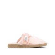 Roze Faux-Fur Slip-On Sandalen Suicoke , Pink , Dames