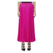 Fuchsia Geplooide Zijden Rok Valentino Garavani , Pink , Dames