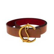 Pre-owned Leather belts Christian Louboutin Pre-owned , Brown , Dames
