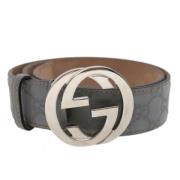 Pre-owned Canvas belts Gucci Vintage , Gray , Dames
