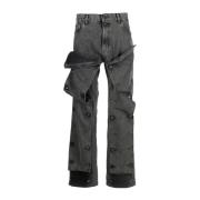 Vintage Zwarte Snap Off Jeans Y/Project , Black , Dames