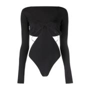 Diepzwarte Daphne Bodysuit Amazuin , Black , Dames