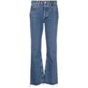Raw-Cut Straight-Leg Denim Jeans Agolde , Blue , Dames