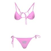 Roze Zee Kleding Driehoekige Bikini Livincool , Pink , Dames