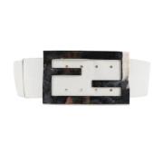 Pre-owned Leather belts Fendi Vintage , White , Dames