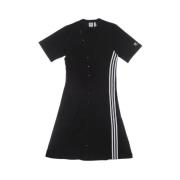 Lange Zwarte Overhemdjurk Adidas , Black , Dames