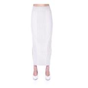 Crèmekleurige Maxi Rok met Dubbele Zijgleuven Calvin Klein , White , D...