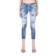 Jennifer Cropped Jeans Dsquared2 , Blue , Dames