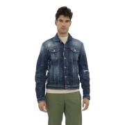 Slim-Fit Paint Splash Denim Jack Dsquared2 , Blue , Heren