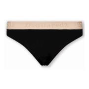 Katoenen Bikini Onderstuk, Stijlvolle Strandkleding Dsquared2 , Black ...