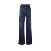 Blauwe Gewassen Denim Jeans Dsquared2 , Blue , Dames