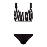 Bikini set met logo print Emporio Armani , Black , Dames