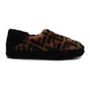 Luxe Bonten Slippers Fendi , Brown , Heren