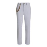 High-Waisted Slim Fit Cropped Jeans met Kettingdetail Guess , White , ...