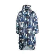 Iconische Denim Patroon Lange Parka John Richmond , Multicolor , Heren