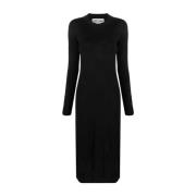 Zwarte aansluitende gebreide midi-jurk Moschino , Black , Dames