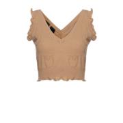 Gebreide top met Love Birds logo Pinko , Beige , Dames