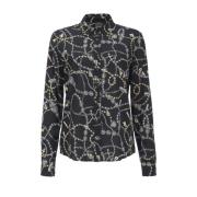 Georgette Stretch St. Gioiell Shirt Pinko , Black , Dames