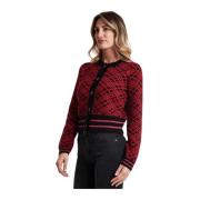 Jacquard Cardigan in Ansonica Stijl Pinko , Red , Dames