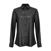 Imitatieleren Shirt Pinko , Black , Dames