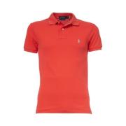 Slim-Fit Korte Mouw Polo Shirt Polo Ralph Lauren , Red , Heren