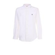 Witte Overhemd met Contrast Geborduurd Logo Polo Ralph Lauren , White ...
