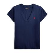 Klassiek V-Hals T-Shirt met Korte Mouwen Polo Ralph Lauren , Blue , Da...